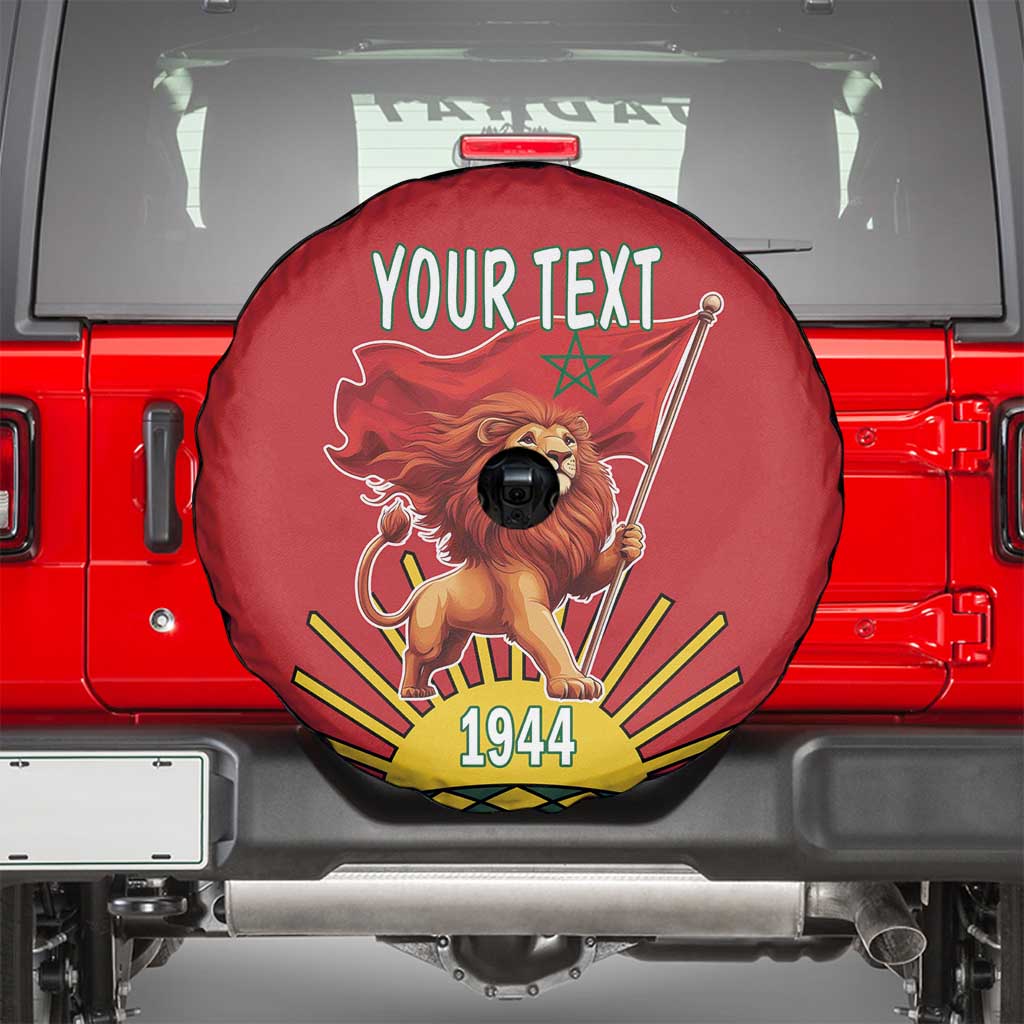 Personalized Morocco Proclamation Day 1944 Spare Tire Cover Barbary Lion With Flag - Wonder Print Shop