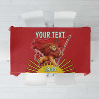 Personalized Morocco Proclamation Day 1944 Tablecloth Barbary Lion With Flag - Wonder Print Shop