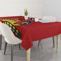 Personalized Morocco Proclamation Day 1944 Tablecloth Barbary Lion With Flag - Wonder Print Shop