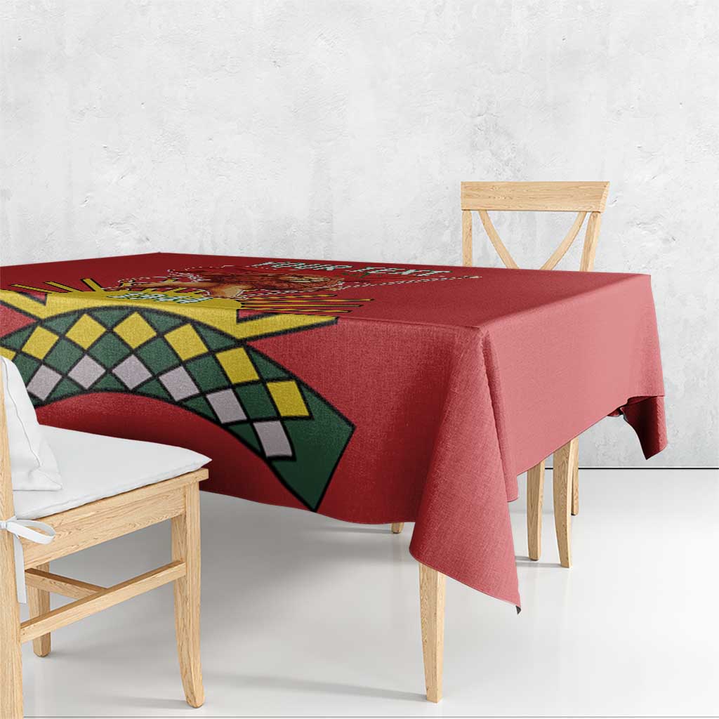 Personalized Morocco Proclamation Day 1944 Tablecloth Barbary Lion With Flag - Wonder Print Shop
