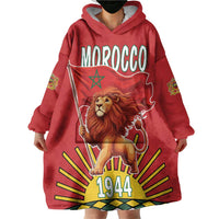 Personalized Morocco Proclamation Day 1944 Wearable Blanket Hoodie Barbary Lion With Flag - Wonder Print Shop