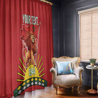 Personalized Morocco Proclamation Day 1944 Window Curtain Barbary Lion With Flag - Wonder Print Shop