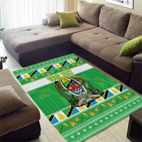 Personalized Tanzania Christmas Area Rug Uhuru na Umoja Heri ya Krismasi - Wonder Print Shop