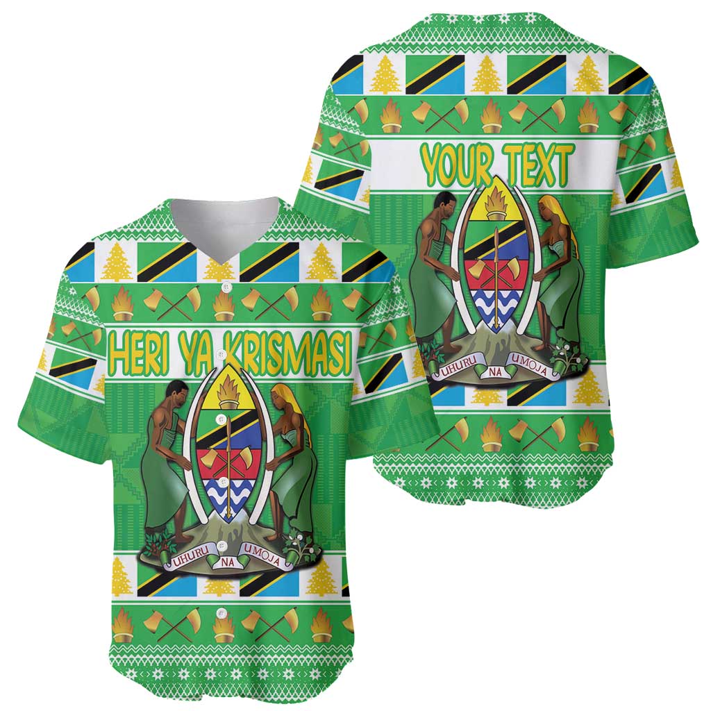 Personalized Tanzania Christmas Baseball Jersey Uhuru na Umoja Heri ya Krismasi - Wonder Print Shop