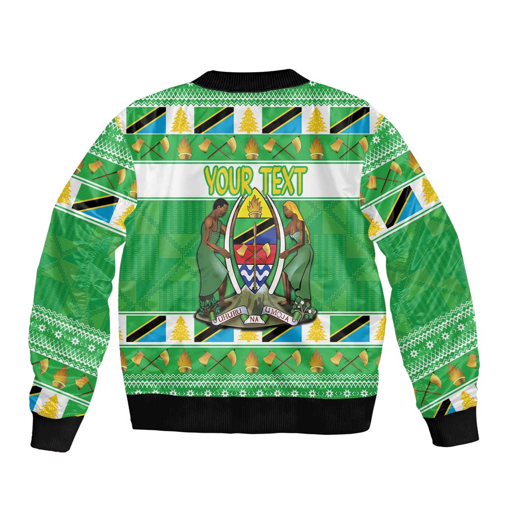 Personalized Tanzania Christmas Bomber Jacket Uhuru na Umoja Heri ya Krismasi - Wonder Print Shop
