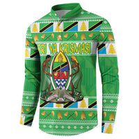 Personalized Tanzania Christmas Button Sweatshirt Uhuru na Umoja Heri ya Krismasi - Wonder Print Shop