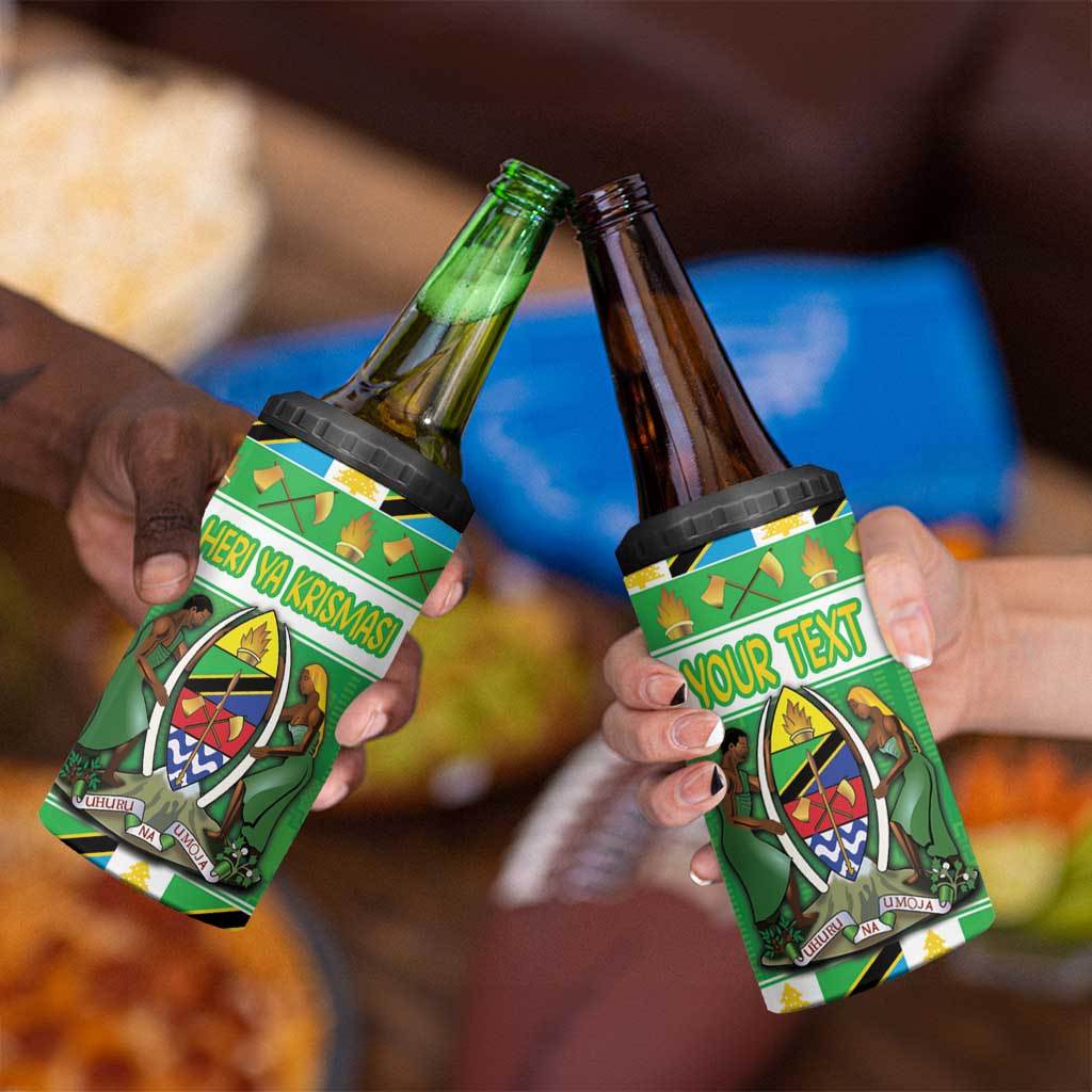 Personalized Tanzania Christmas 4 in 1 Can Cooler Tumbler Uhuru na Umoja Heri ya Krismasi - Wonder Print Shop