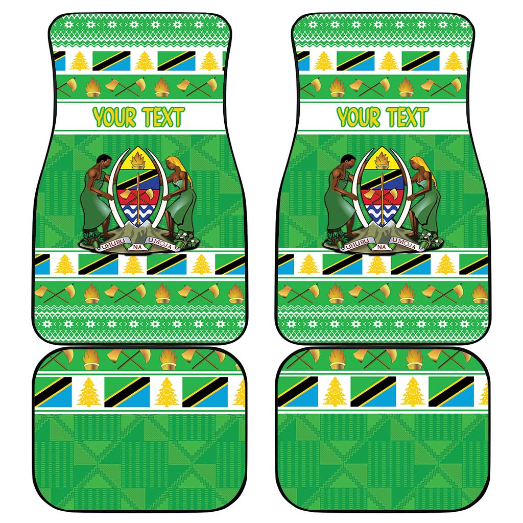 Personalized Tanzania Christmas Car Mats Uhuru na Umoja Heri ya Krismasi - Wonder Print Shop