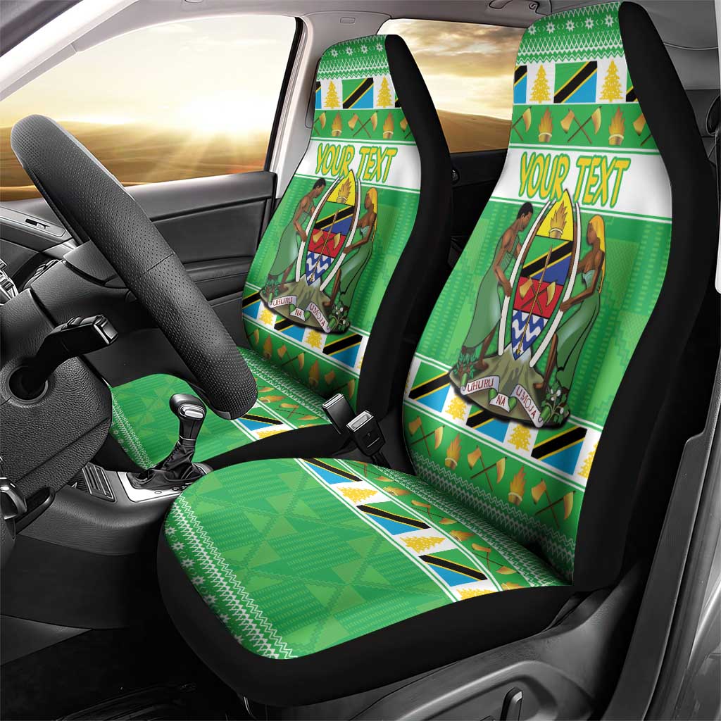 Personalized Tanzania Christmas Car Seat Cover Uhuru na Umoja Heri ya Krismasi - Wonder Print Shop