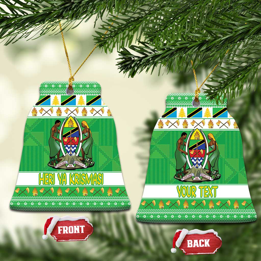 Personalized Tanzania Christmas Ceramic Ornament Uhuru na Umoja Heri ya Krismasi - Wonder Print Shop