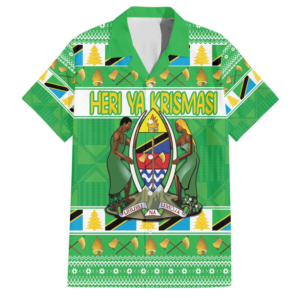 Personalized Tanzania Christmas Family Matching Long Sleeve Bodycon Dress and Hawaiian Shirt Uhuru na Umoja Heri ya Krismasi - Wonder Print Shop