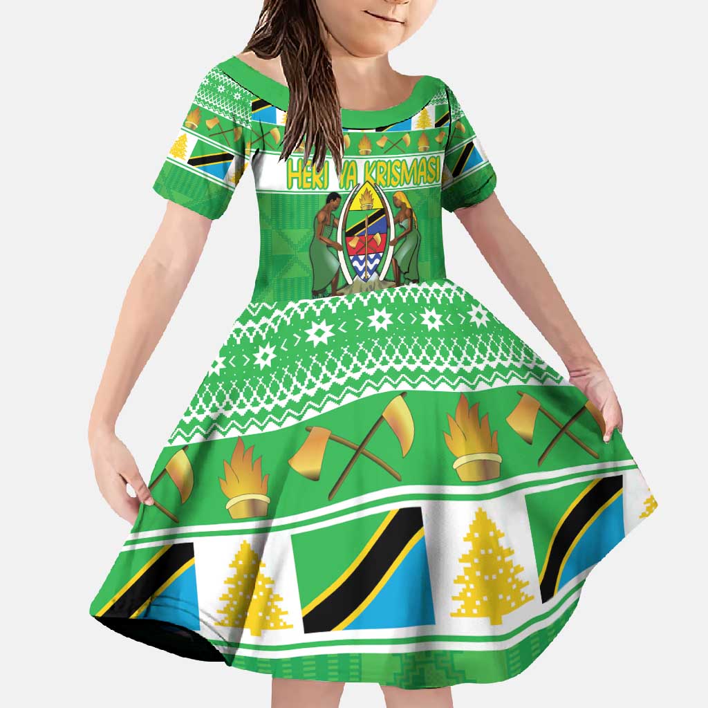 Personalized Tanzania Christmas Family Matching Off Shoulder Maxi Dress and Hawaiian Shirt Uhuru na Umoja Heri ya Krismasi - Wonder Print Shop