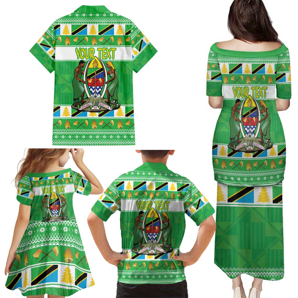 Personalized Tanzania Christmas Family Matching Puletasi and Hawaiian Shirt Uhuru na Umoja Heri ya Krismasi - Wonder Print Shop