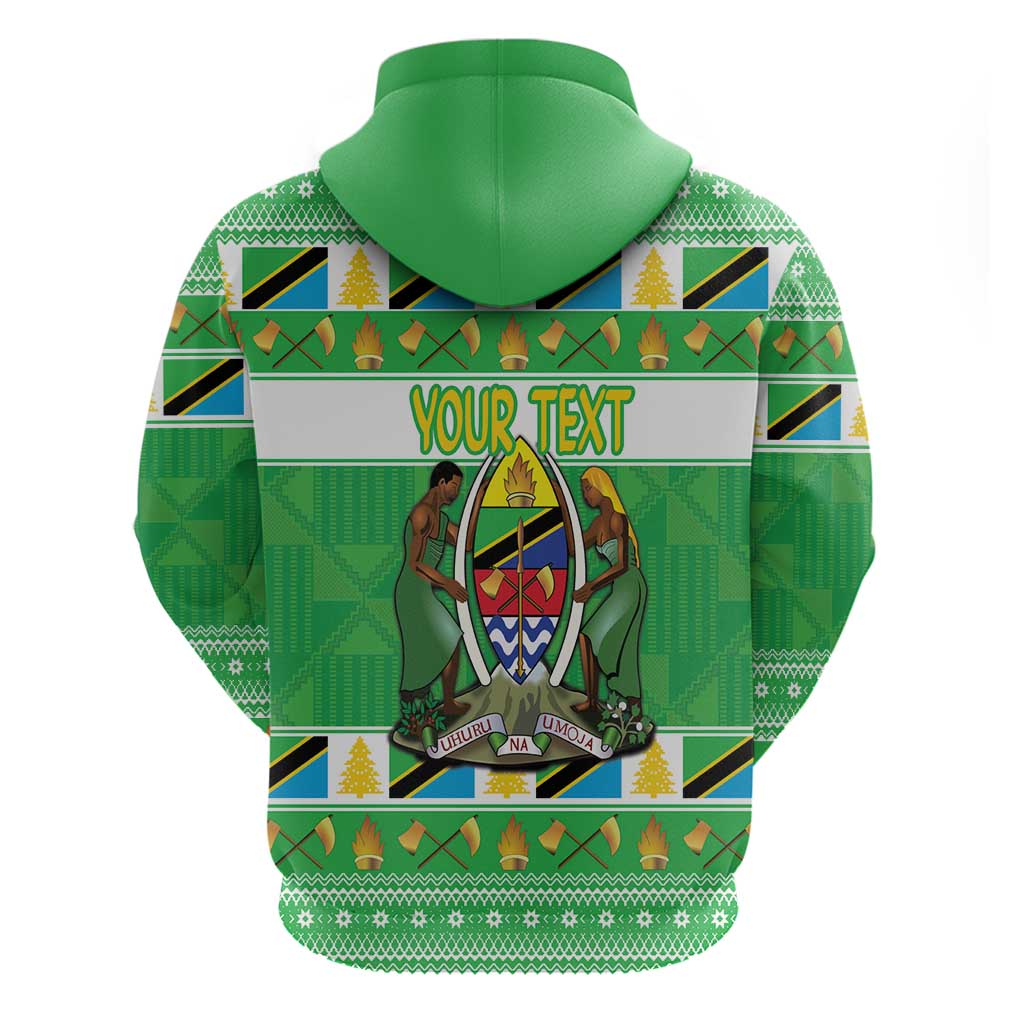 Personalized Tanzania Christmas Hoodie Uhuru na Umoja Heri ya Krismasi - Wonder Print Shop