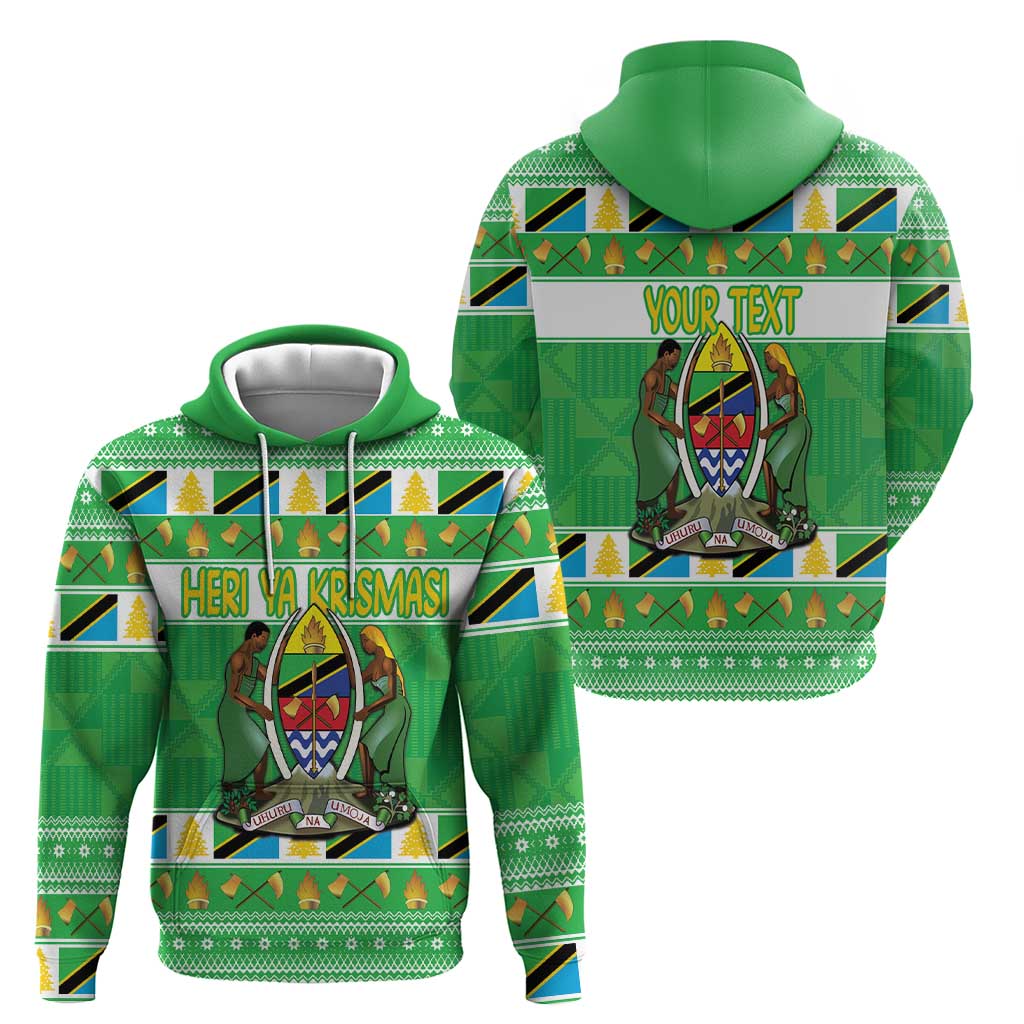 Personalized Tanzania Christmas Hoodie Uhuru na Umoja Heri ya Krismasi - Wonder Print Shop