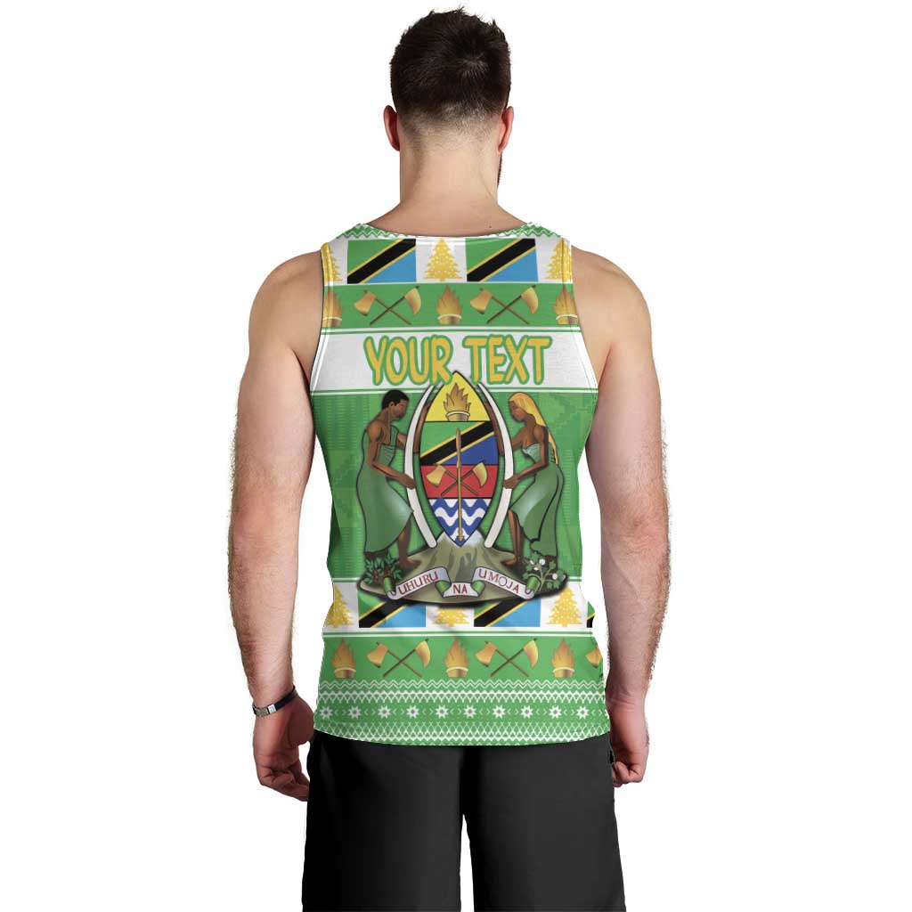 Personalized Tanzania Christmas Men Tank Top Uhuru na Umoja Heri ya Krismasi - Wonder Print Shop