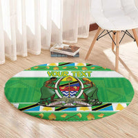 Personalized Tanzania Christmas Round Carpet Uhuru na Umoja Heri ya Krismasi