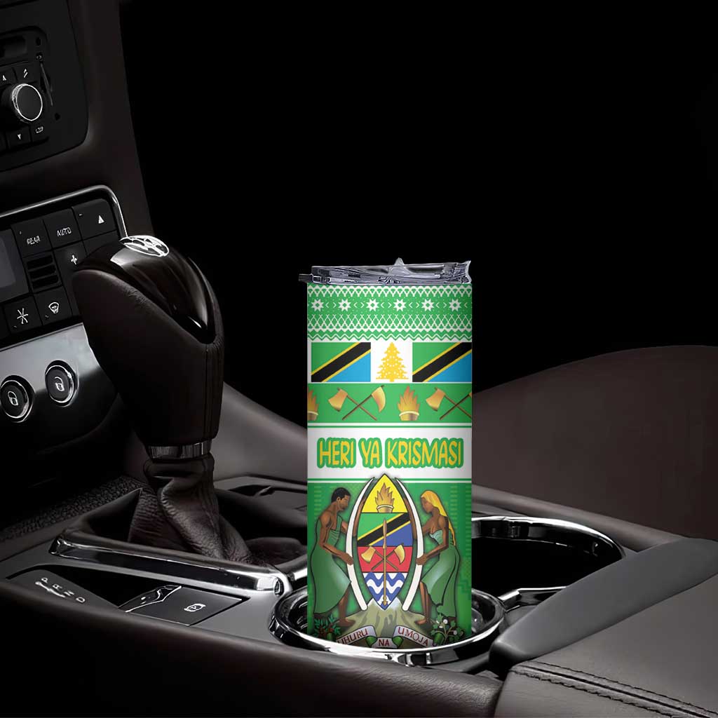 Personalized Tanzania Christmas Skinny Tumbler Uhuru na Umoja Heri ya Krismasi - Wonder Print Shop