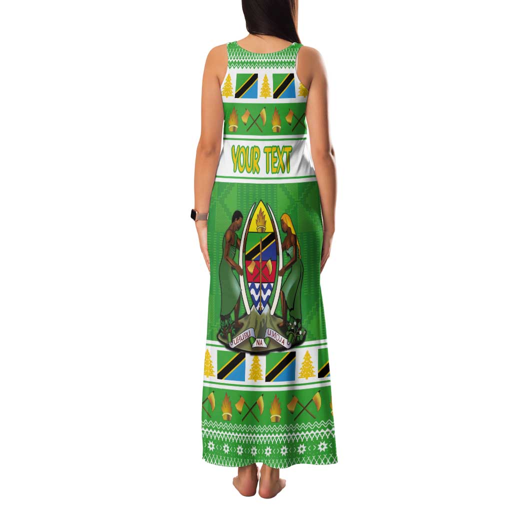 Personalized Tanzania Christmas Tank Maxi Dress Uhuru na Umoja Heri ya Krismasi - Wonder Print Shop