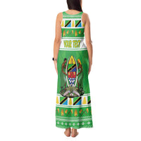 Personalized Tanzania Christmas Tank Maxi Dress Uhuru na Umoja Heri ya Krismasi - Wonder Print Shop