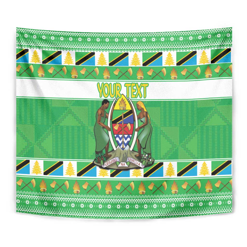 Personalized Tanzania Christmas Tapestry Uhuru na Umoja Heri ya Krismasi - Wonder Print Shop