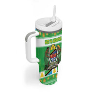 Personalized Tanzania Christmas Tumbler With Handle Uhuru na Umoja Heri ya Krismasi - Wonder Print Shop