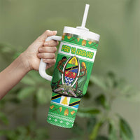 Personalized Tanzania Christmas Tumbler With Handle Uhuru na Umoja Heri ya Krismasi - Wonder Print Shop