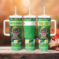 Personalized Tanzania Christmas Tumbler With Handle Uhuru na Umoja Heri ya Krismasi - Wonder Print Shop