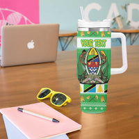 Personalized Tanzania Christmas Tumbler With Handle Uhuru na Umoja Heri ya Krismasi - Wonder Print Shop