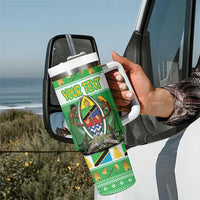 Personalized Tanzania Christmas Tumbler With Handle Uhuru na Umoja Heri ya Krismasi - Wonder Print Shop