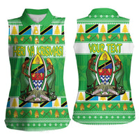 Personalized Tanzania Christmas Women Sleeveless Polo Shirt Uhuru na Umoja Heri ya Krismasi - Wonder Print Shop