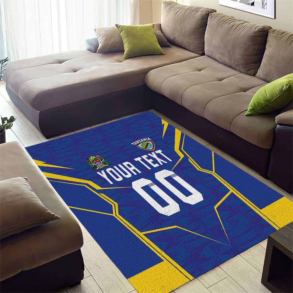 Custom Tanzania Football Area Rug Taifa Stars Sporty Style - Wonder Print Shop