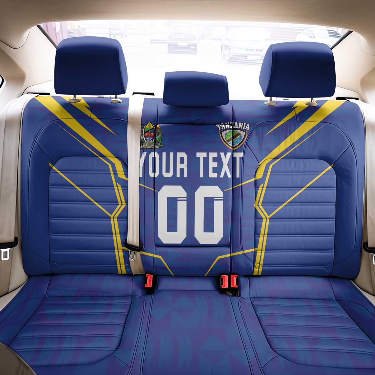 Custom Tanzania Football Back Car Seat Cover Taifa Stars Sporty Style - Wonder Print Shop