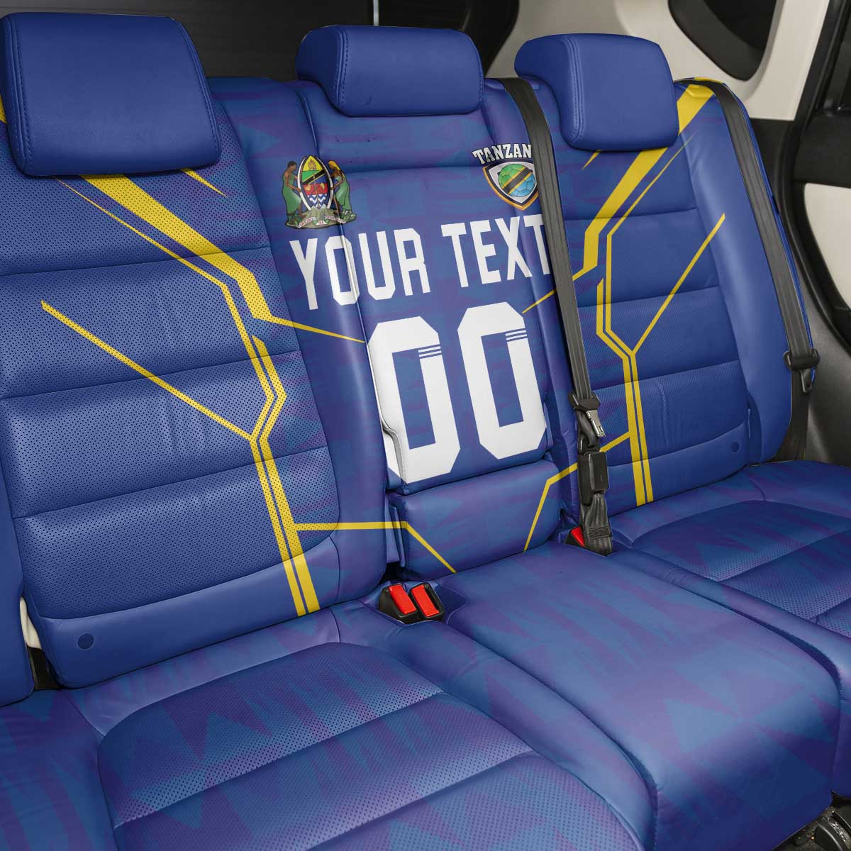 Custom Tanzania Football Back Car Seat Cover Taifa Stars Sporty Style - Wonder Print Shop