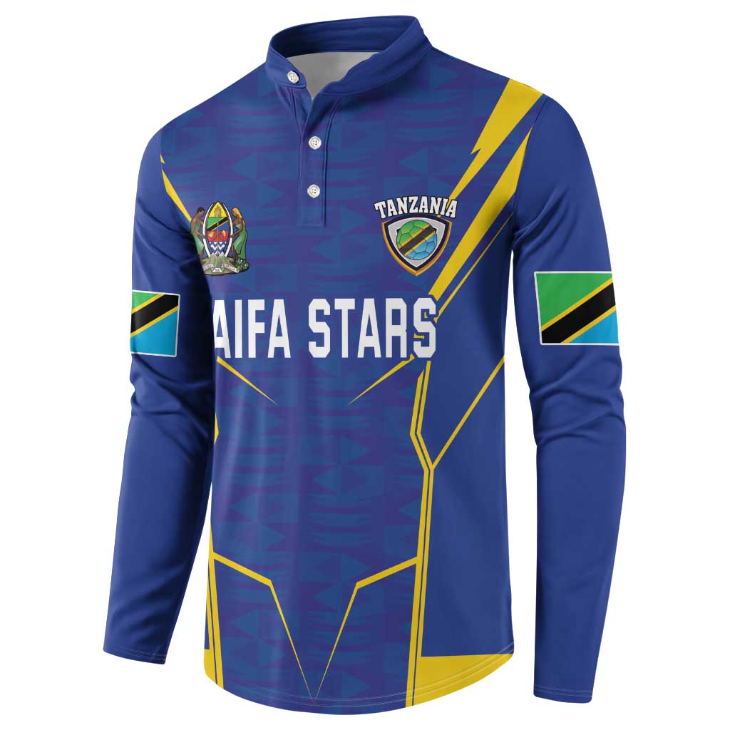 Custom Tanzania Football Button Sweatshirt Taifa Stars Sporty Style - Wonder Print Shop