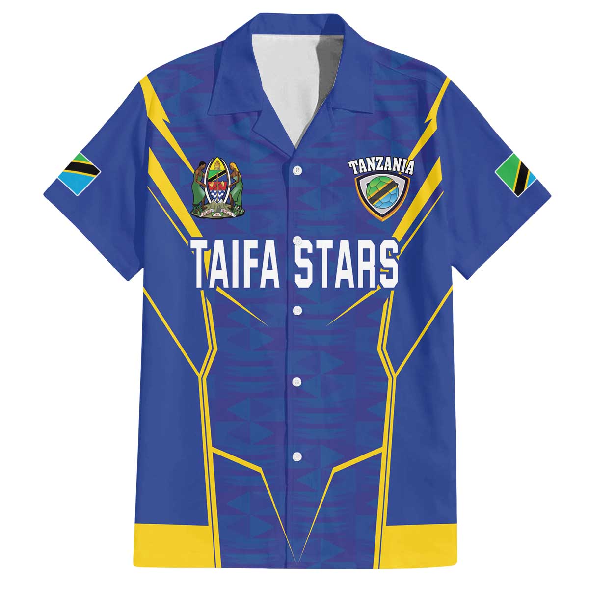 Custom Tanzania Football Family Matching Off The Shoulder Long Sleeve Dress and Hawaiian Shirt Taifa Stars Sporty Style - Wonder Print Shop