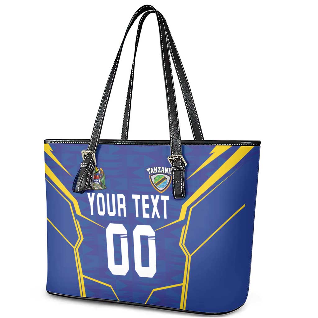 Custom Tanzania Football Leather Tote Bag Taifa Stars Sporty Style - Wonder Print Shop