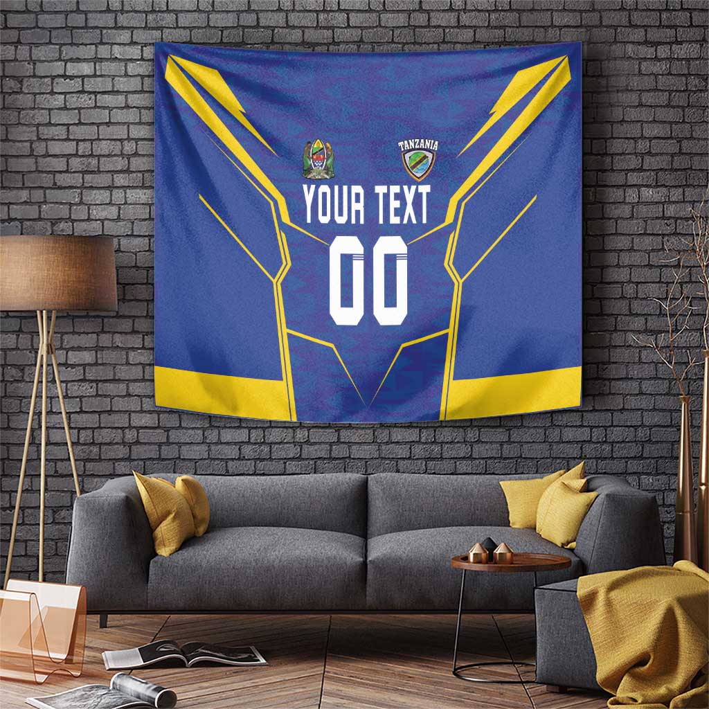 Custom Tanzania Football Tapestry Taifa Stars Sporty Style - Wonder Print Shop