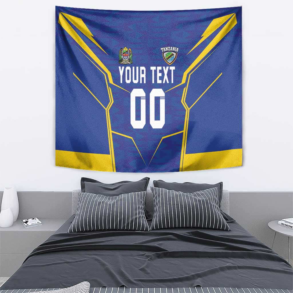 Custom Tanzania Football Tapestry Taifa Stars Sporty Style - Wonder Print Shop