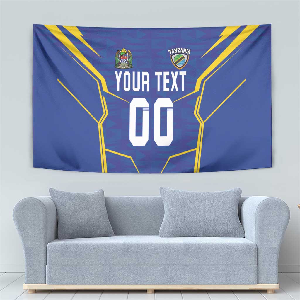 Custom Tanzania Football Tapestry Taifa Stars Sporty Style - Wonder Print Shop