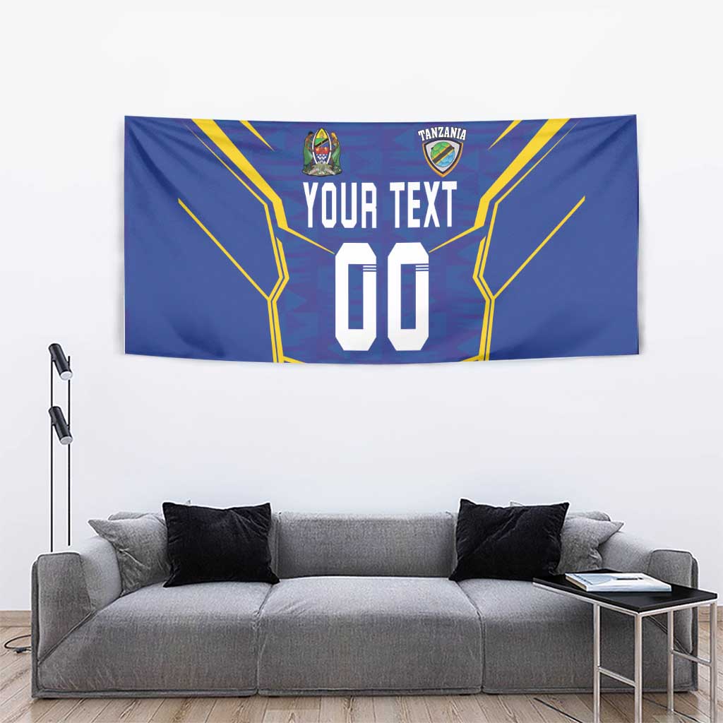 Custom Tanzania Football Tapestry Taifa Stars Sporty Style - Wonder Print Shop