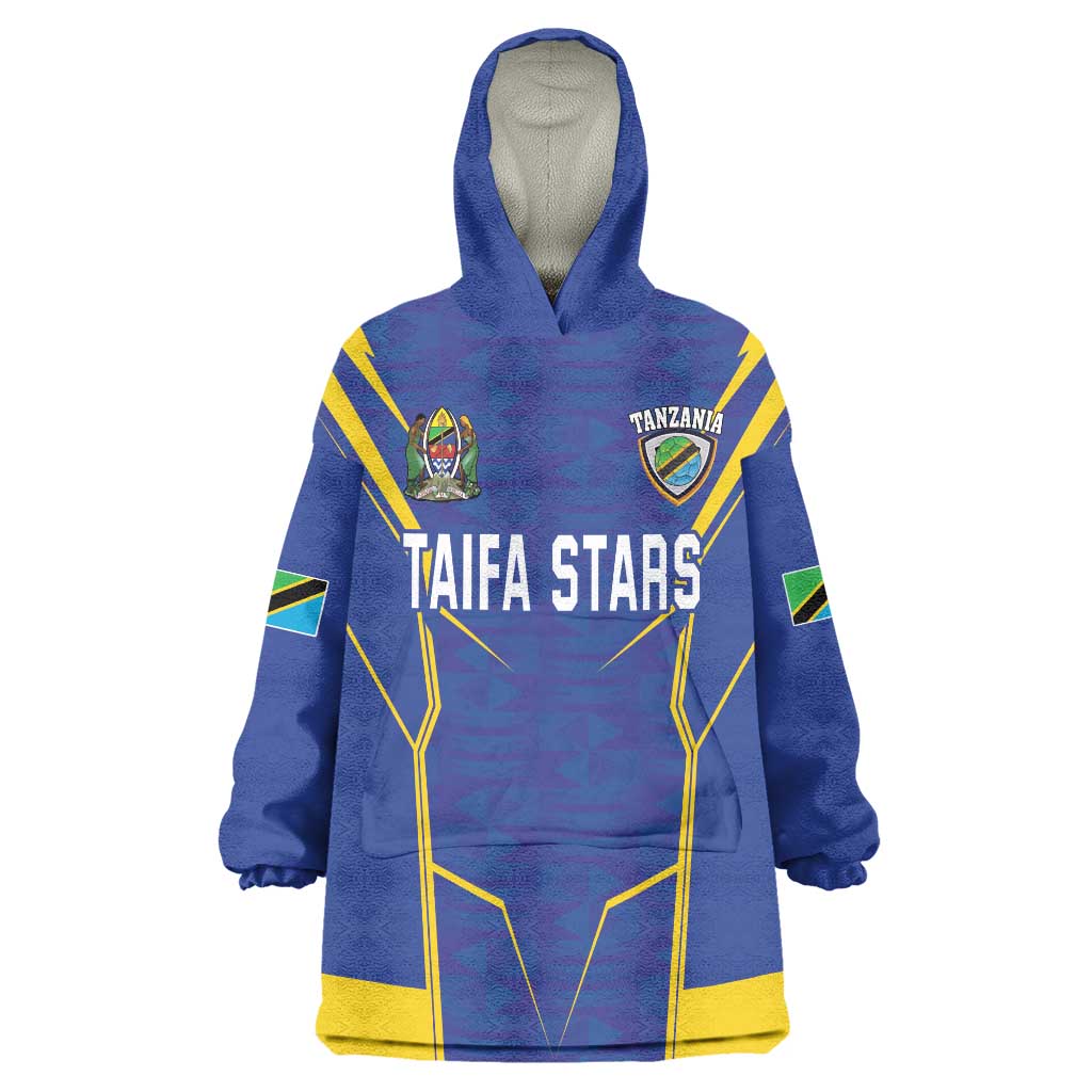 Custom Tanzania Football Wearable Blanket Hoodie Taifa Stars Sporty Style - Wonder Print Shop