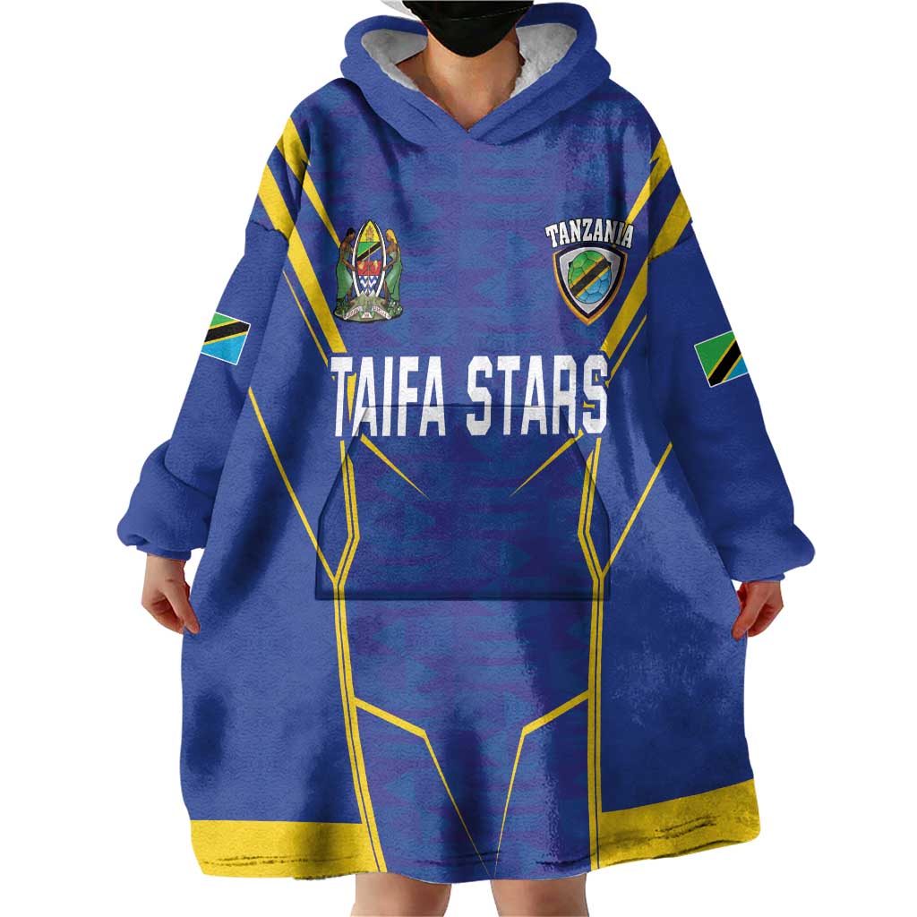 Custom Tanzania Football Wearable Blanket Hoodie Taifa Stars Sporty Style - Wonder Print Shop