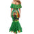 Happy Saint Patrick's Day Family Matching Mermaid Dress and Hawaiian Shirt Cheerful Leprechaun Irish Harp