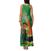 Happy Saint Patrick's Day Family Matching Tank Maxi Dress and Hawaiian Shirt Cheerful Leprechaun Irish Harp