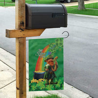 Happy Saint Patrick's Day Garden Flag Cheerful Leprechaun Irish Harp