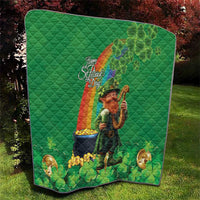 Happy Saint Patrick's Day Quilt Cheerful Leprechaun Irish Harp