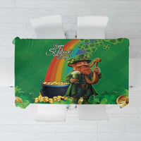 Happy Saint Patrick's Day Tablecloth Cheerful Leprechaun Irish Harp
