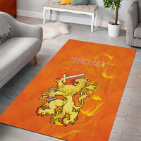 Personalized Netherlands Queen's Day Area Rug Koninginnedag Royal Crown