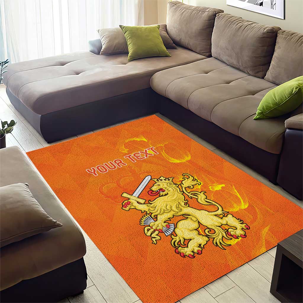 Personalized Netherlands Queen's Day Area Rug Koninginnedag Royal Crown